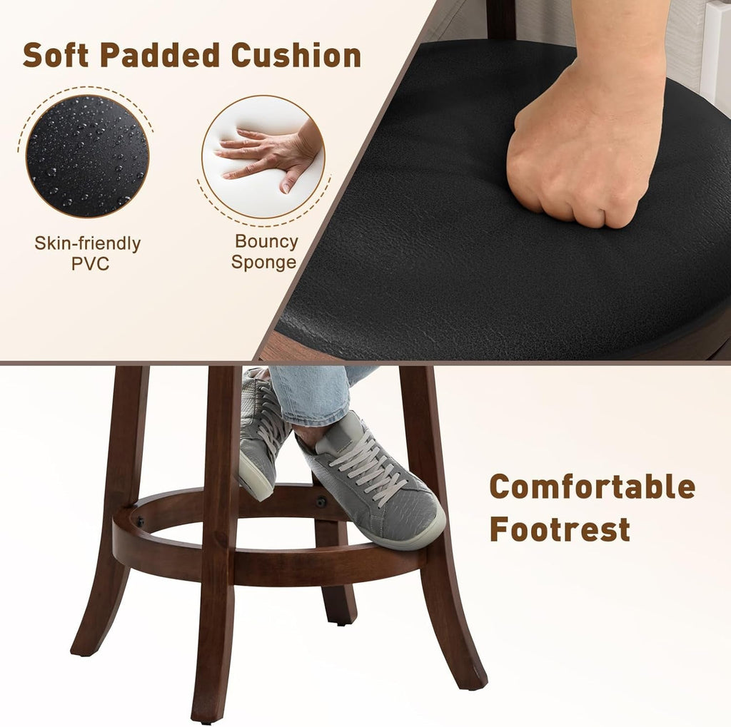 Ergonomic Swivel Bar Stools Set of Two-4