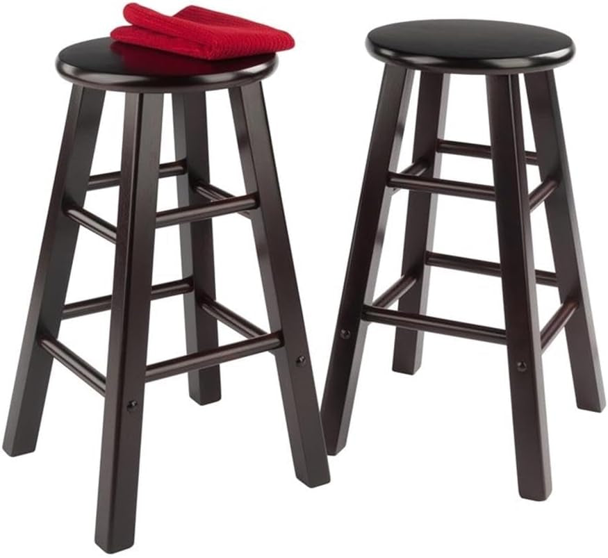Element 2-Piece 24In Counter Stool Set, Espresso Finish, Solid Wood, Modern Design-3