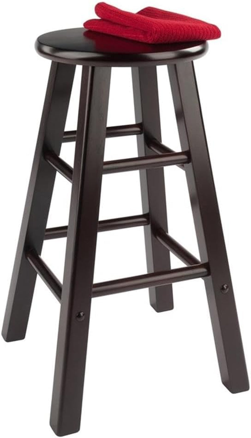 Element 2-Piece 24In Counter Stool Set, Espresso Finish, Solid Wood, Modern Design-4