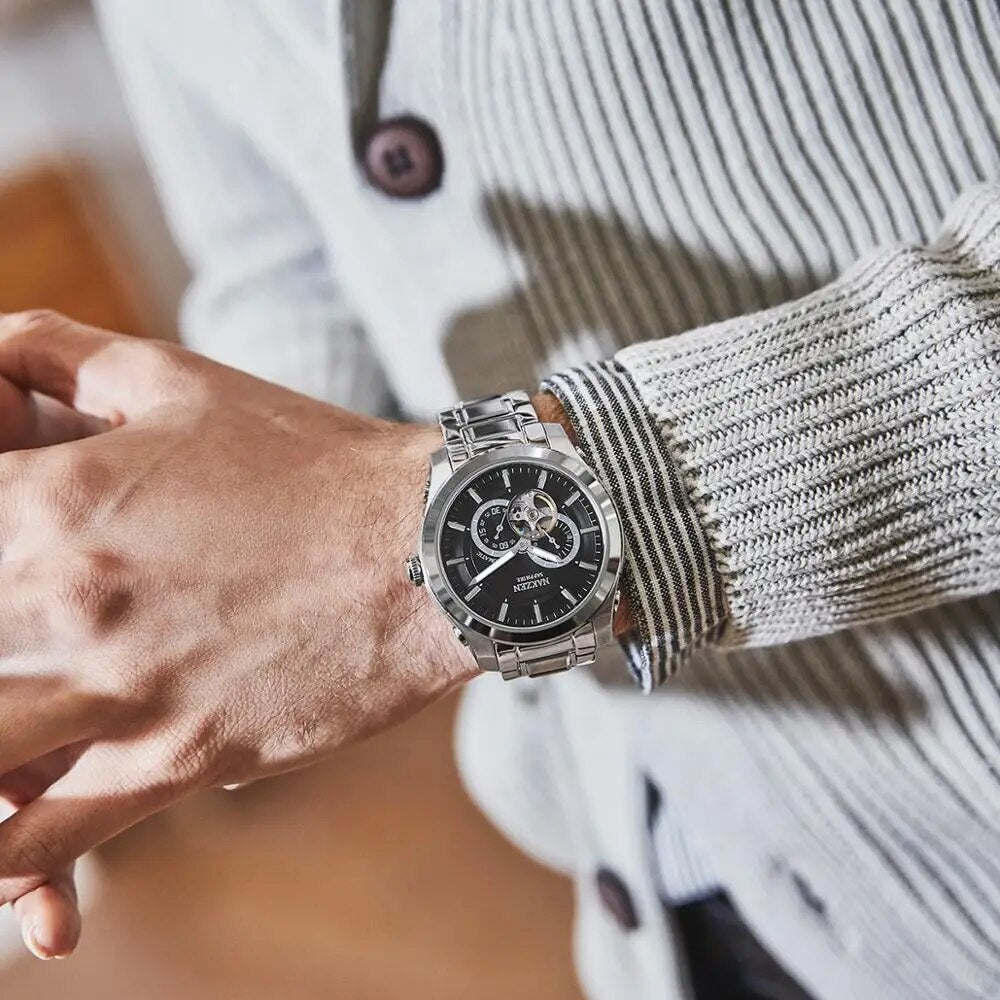 NAKZEN Men Automatic Watch Miyota 82S7 Sapphire Luxury Mechanical Wristwatch Stainless Steel Waterproof Watch Clock relogio masc