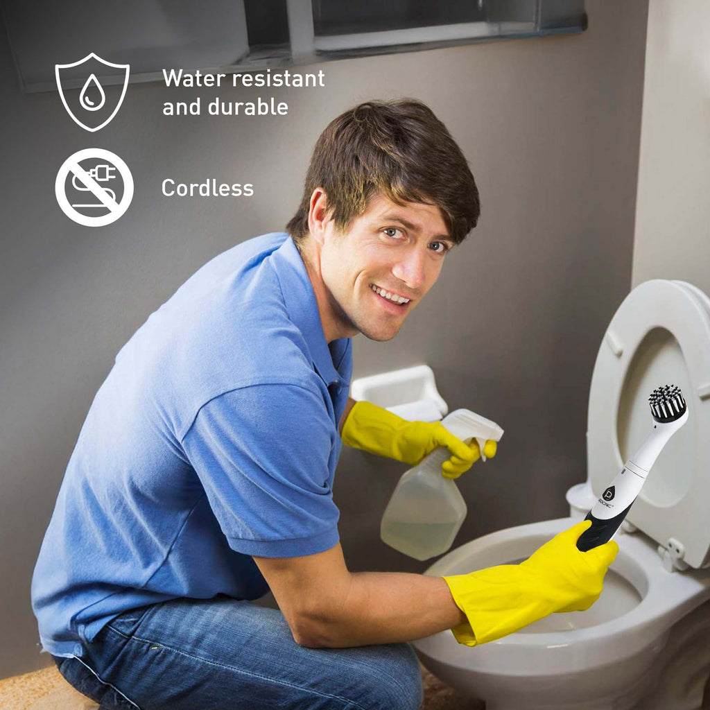 Cordless Power Scrubber Cleaning Brush + Pursonic 300ml Handheld Travel Garment Steamer – Home & Travel Cleaning Essentials