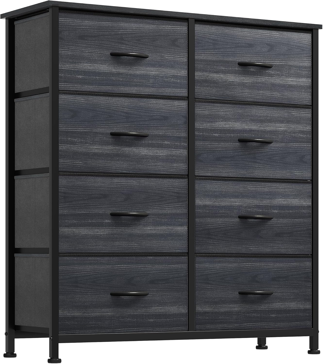 Dresser with 8 Drawers - Fabric Storage Tower, Organizer Unit for Bedroom, Hallway, Closets - Sturdy Steel Frame, Wooden Top & Easy Pull Fabric Bins