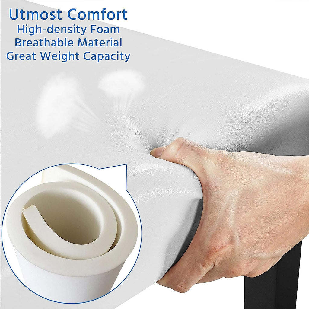 Set of 4 Modern Parson Chairs, Faux Leather, White