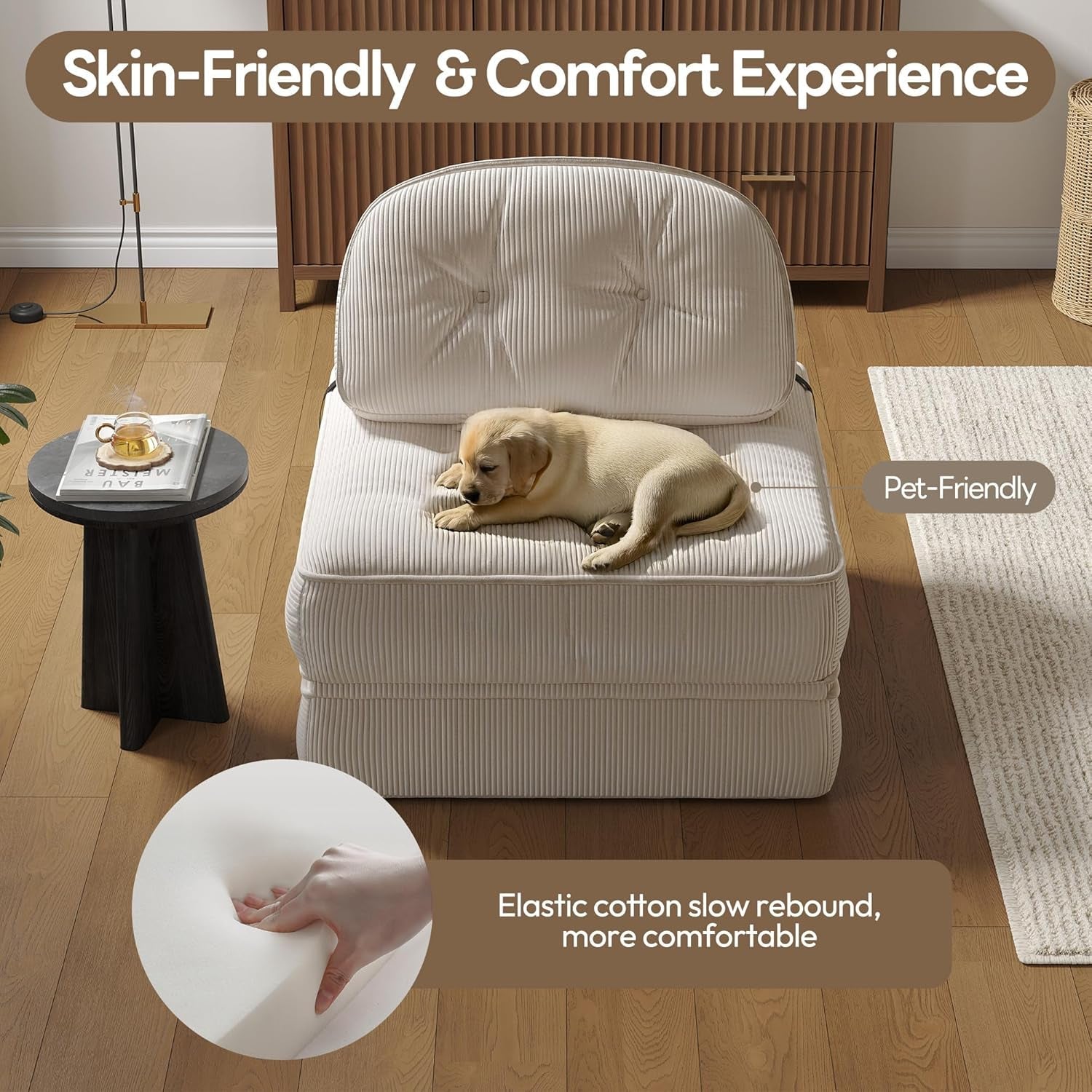 Folding Sofa Bed with Pillow for Comfy Lounge