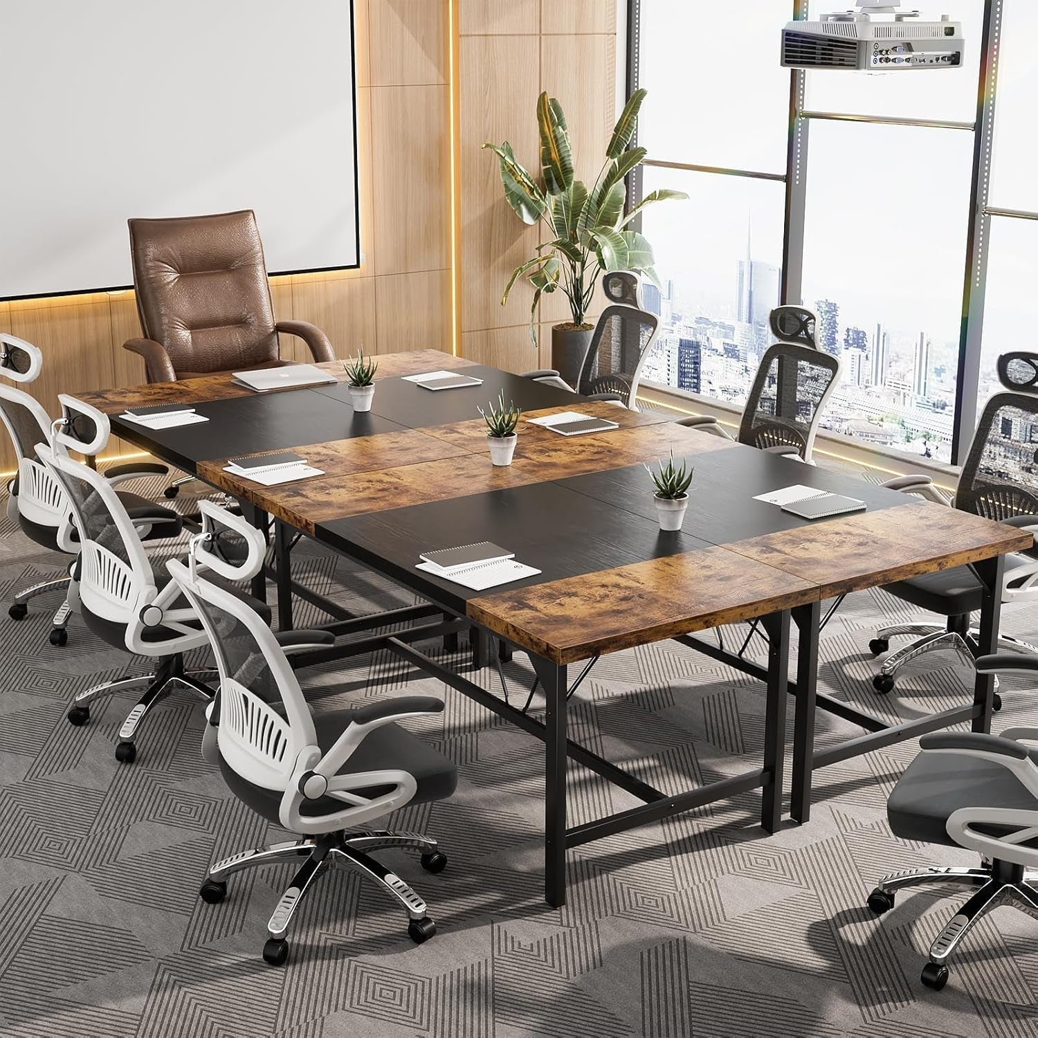 Large Rustic Computer Desk for Home Office Workstation