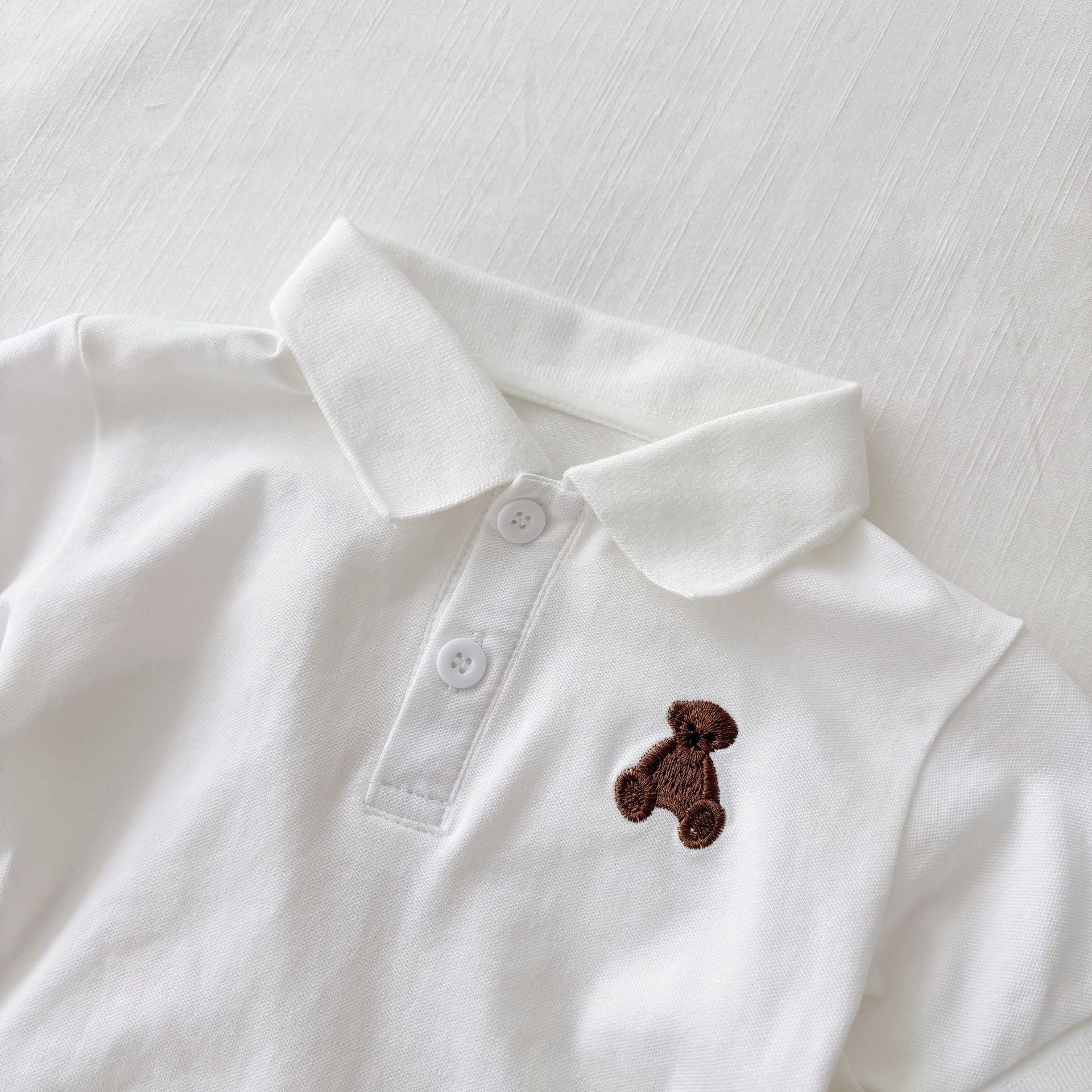 Summer Hot Selling Baby Kids Boys Sleeveless Black Strap Overalls and White Polo Shirt Clothing Set