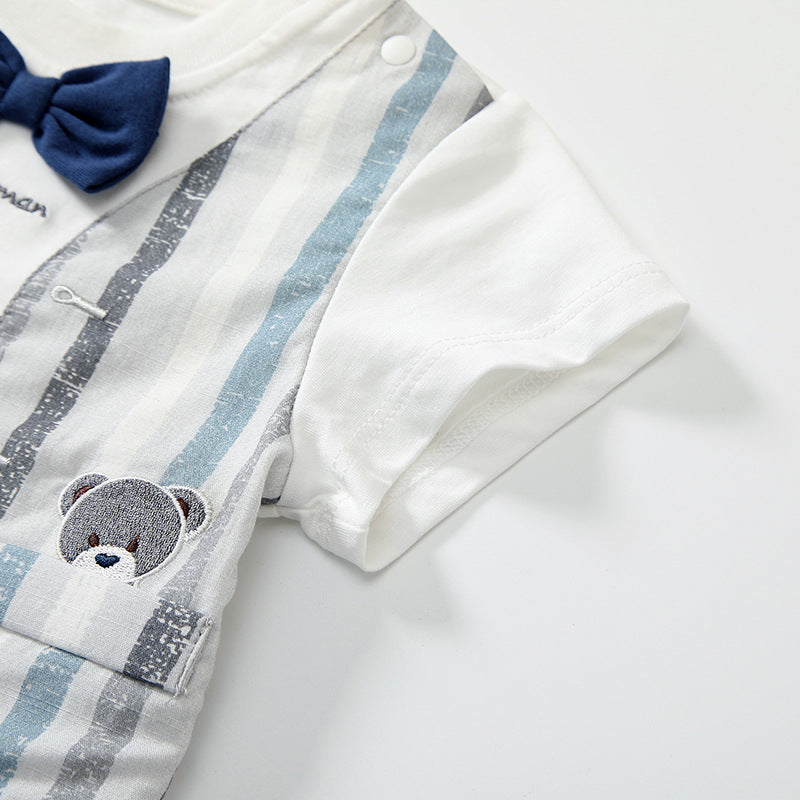 Summer Baby Kids Striped Vest Pattern T-shirt and Shorts Clothing Set for Boys